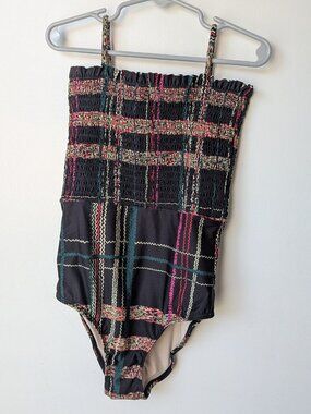 Hermoza Plaid Scrunch Top Bathing Suit Swim Swimsuit Girls Size 10 NWOT